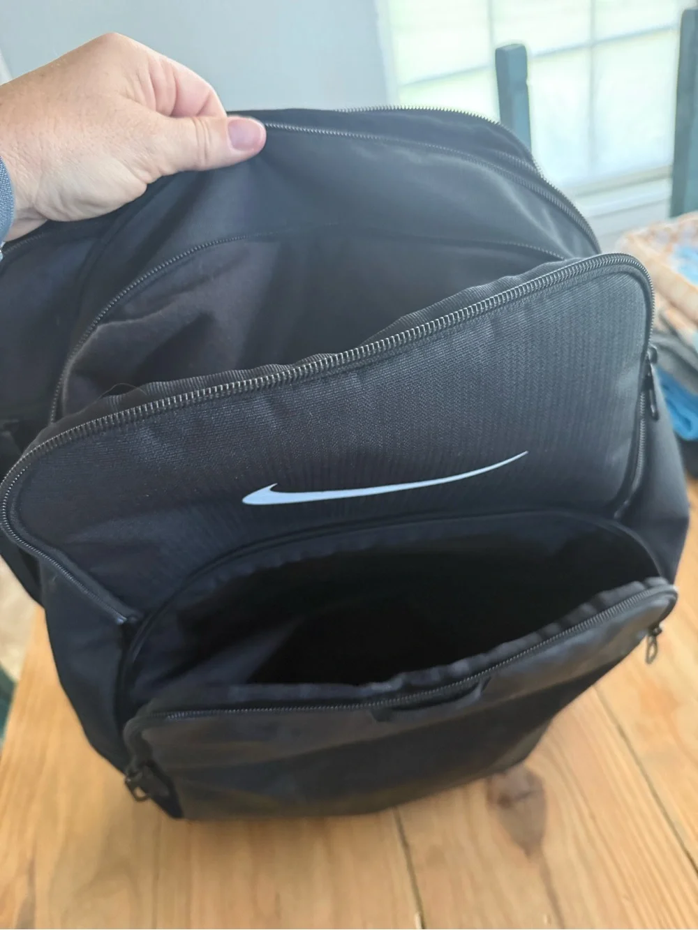 Nike Black Backpack with White Swoosh